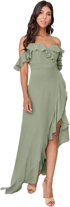 Scarlet Chiffon Dress | Made To Order - Image 124