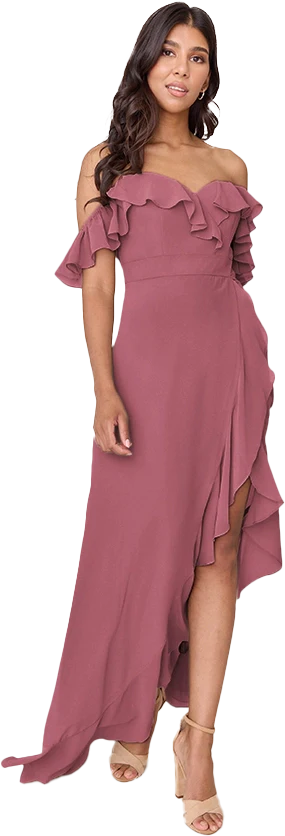 Scarlet Chiffon Dress | Made To Order - Image 134