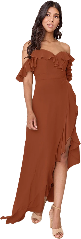 Scarlet Chiffon Dress | Made To Order - Image 135