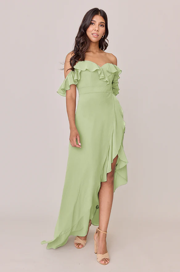 Scarlet Chiffon Dress | Made To Order - Image 146