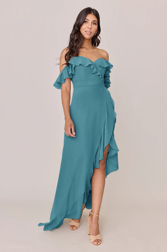 Scarlet Chiffon Dress | Made To Order - Image 26