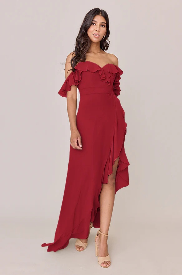 Scarlet Chiffon Dress | Made To Order - Image 62