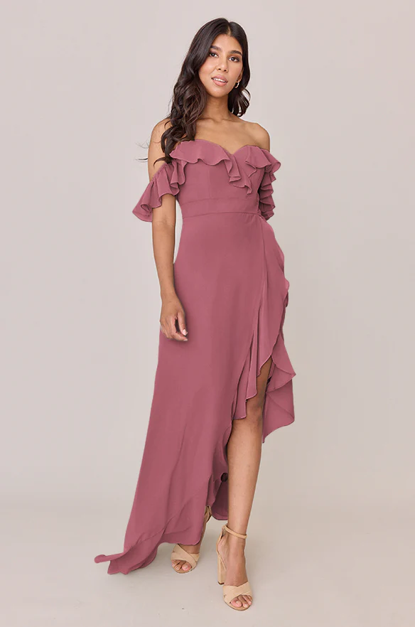 Scarlet Chiffon Dress | Made To Order - Image 76