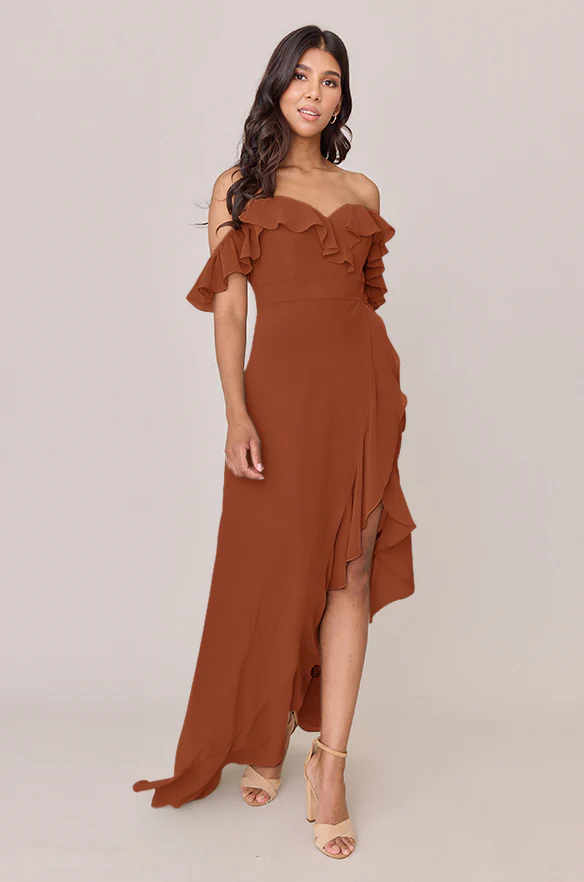 Scarlet Chiffon Dress | Made To Order - Image 78