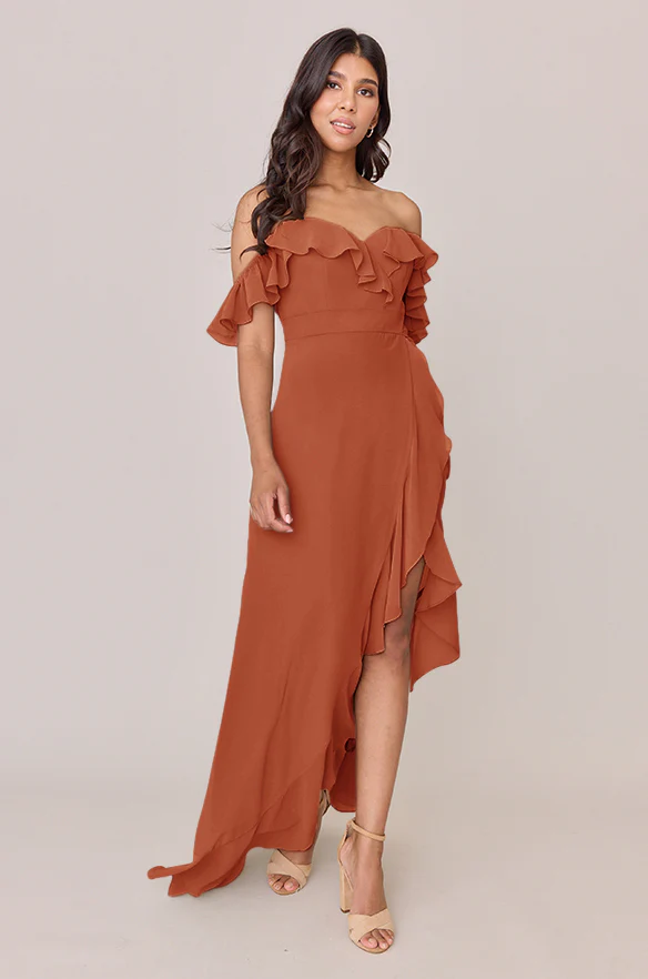 Scarlet Chiffon Dress | Made To Order - Image 80