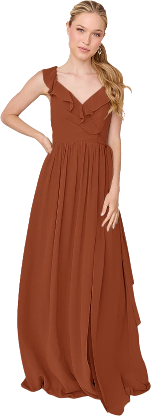 Valerie Chiffon Faux Wrap Dress | Made To Order - Image 136