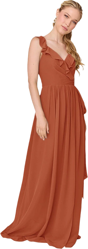 Valerie Chiffon Faux Wrap Dress | Made To Order - Image 137