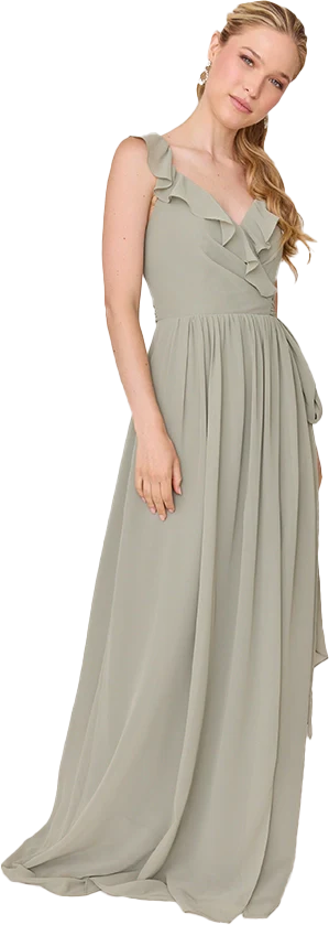 Valerie Chiffon Faux Wrap Dress | Made To Order - Image 140