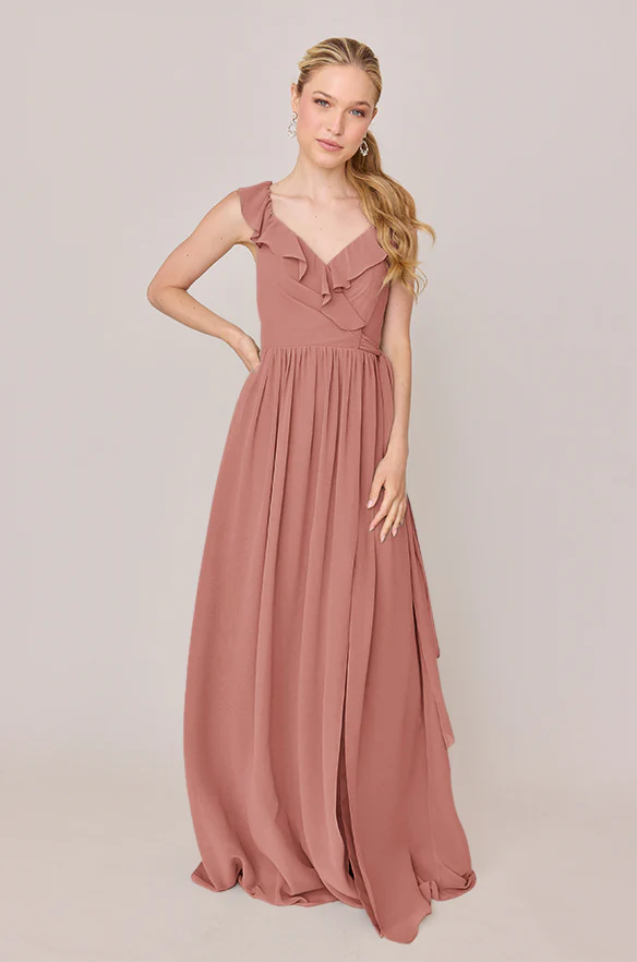 Valerie Chiffon Faux Wrap Dress | Made To Order - Image 30