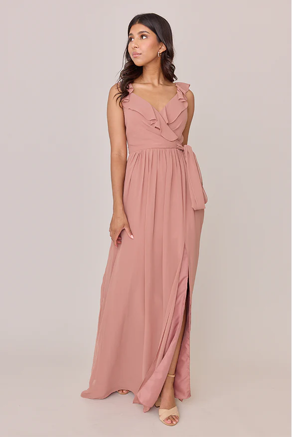 Valerie Chiffon Faux Wrap Dress | Made To Order - Image 4