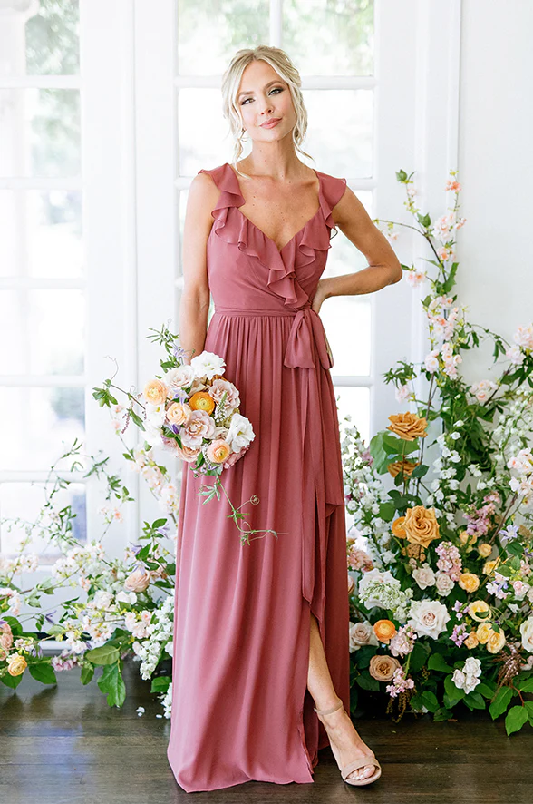 Valerie Chiffon Faux Wrap Dress | Made To Order - Image 6