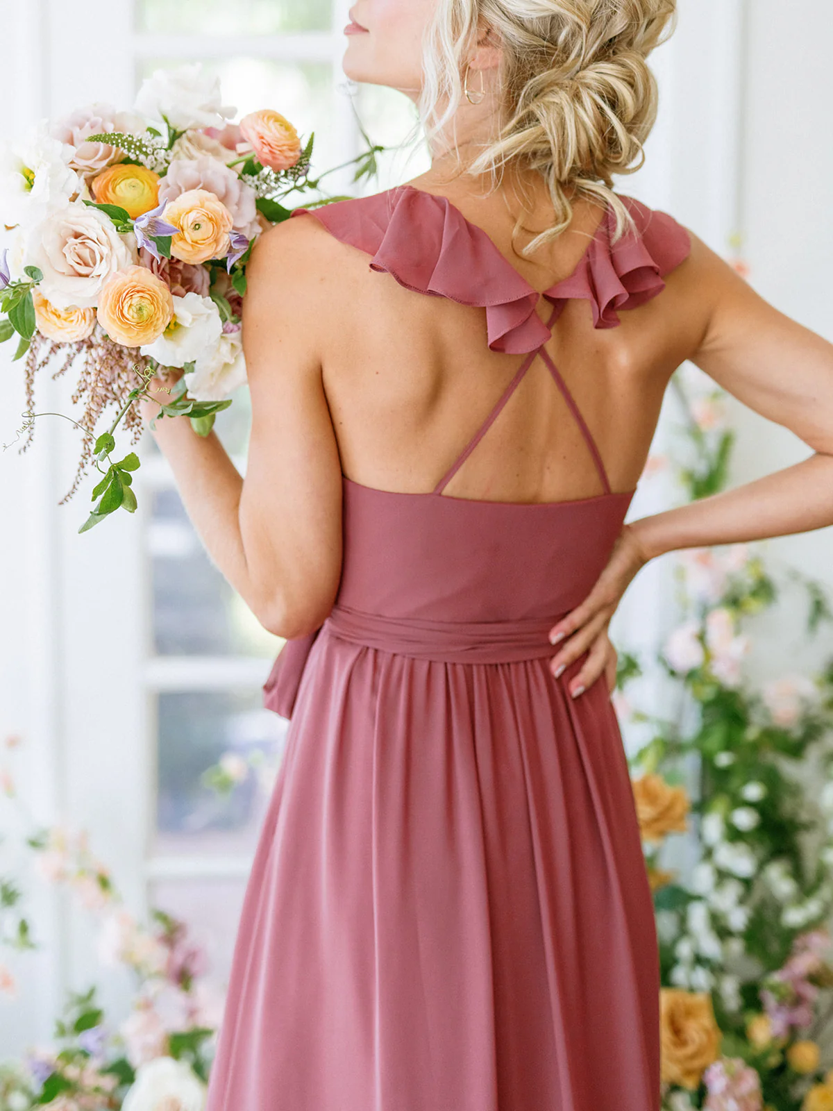 Valerie Chiffon Faux Wrap Dress | Made To Order - Image 7